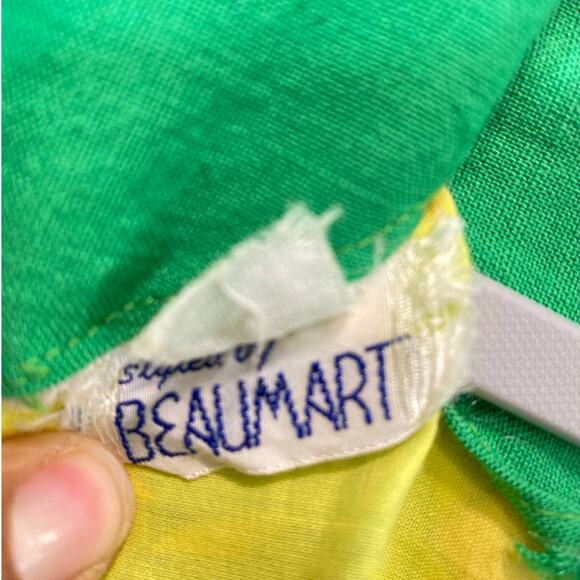 Union Made Psychedelic Neon Green Multicolor 70's Dress Medium - Picture 3 of 10